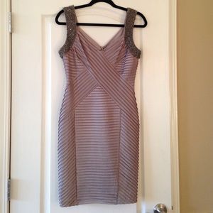 SALE! Gorgeous Calvin Klein Silver Beaded Dress